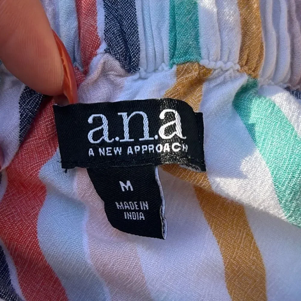 A.N.A. Women's Multicolor Striped Hi-Low Skirt